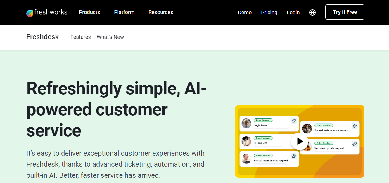 Freshdesk - Popular Tools for Customer Support